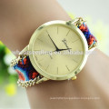 2014 Newest arrival ethnic flavor DIY fabric strap watch